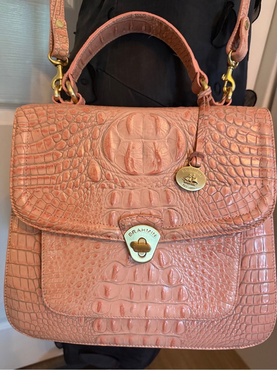 Brahmin Handbags - Brahmin Rose Pink Croc-Embossed Top-Handle Bag